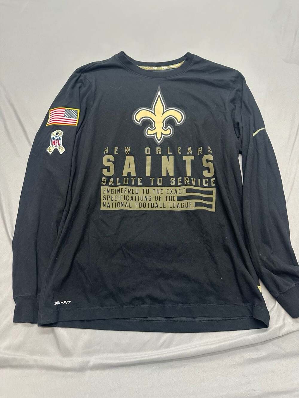 Nike New Orleans Saints Dri-Fit Salute to Service Long Sleeve Shirt